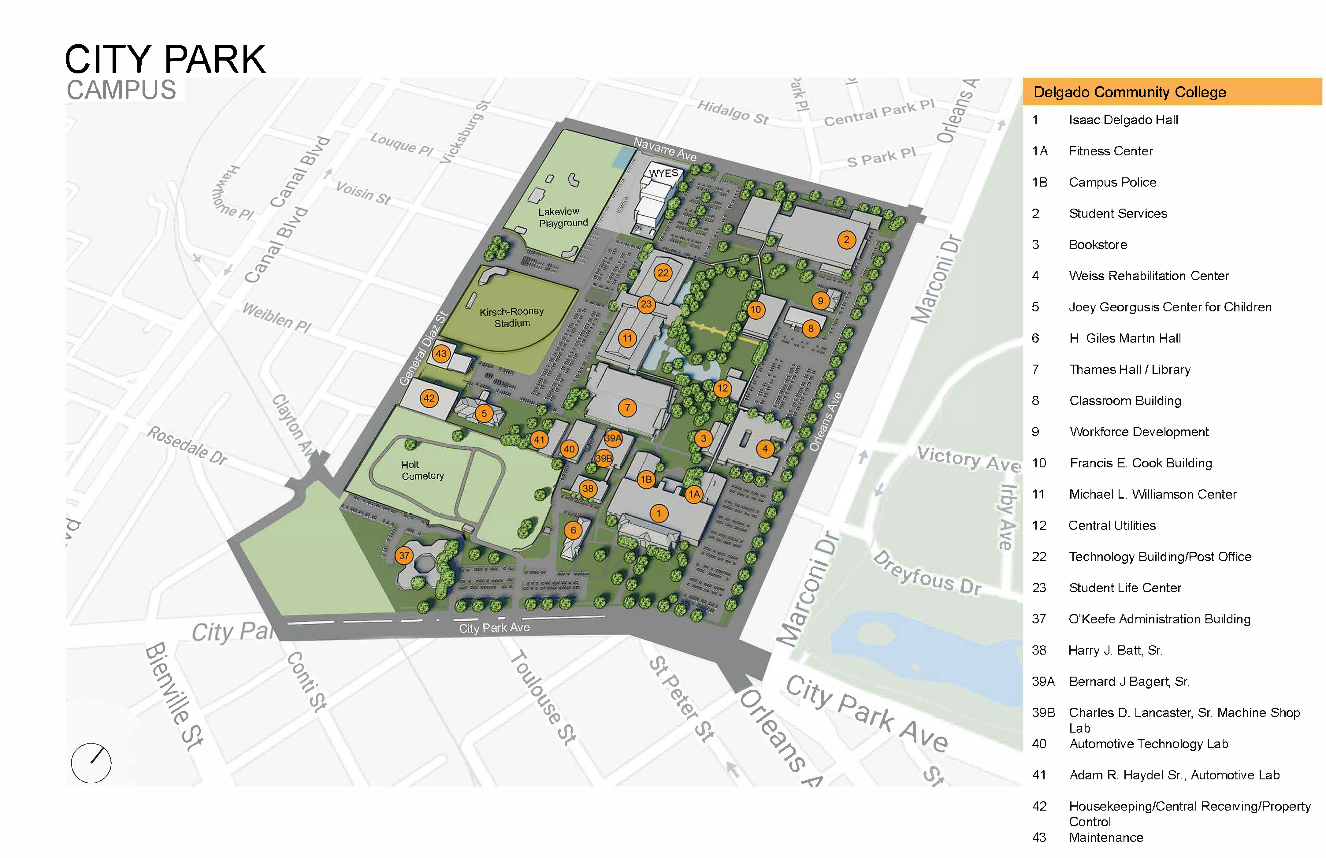 City Park Campus map